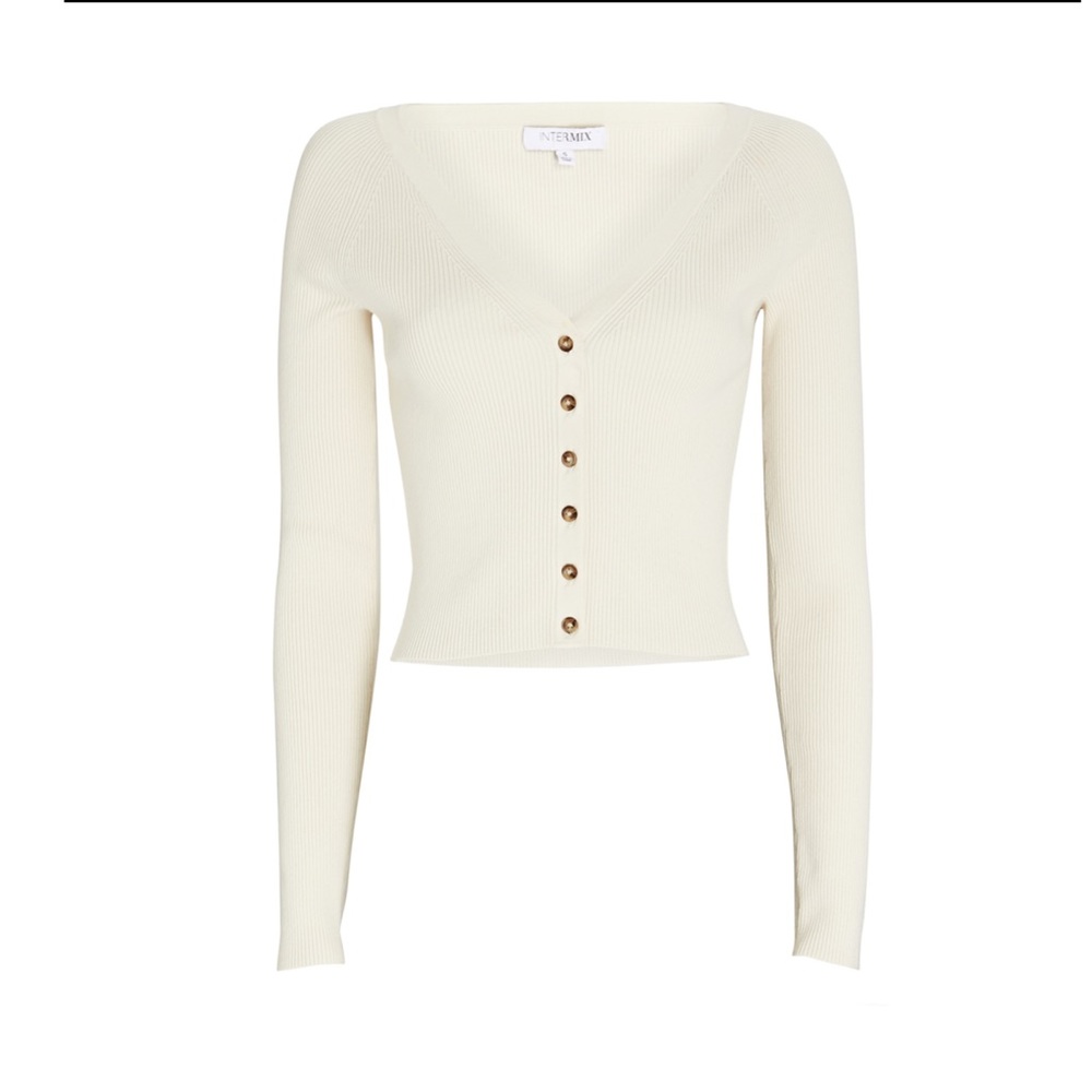 INTERMIX
Katrina V-neck Rib Knit Cardigan NWT
